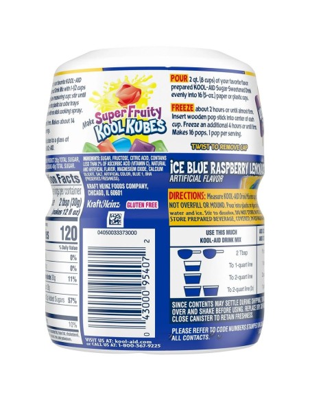 Mezcla de bebida Kool-Aid Limonada de frambuesa azul helada