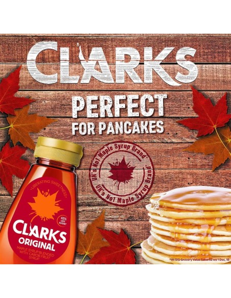 Jarabe de arce original de Clarks mezclado con jarabe de algarroba