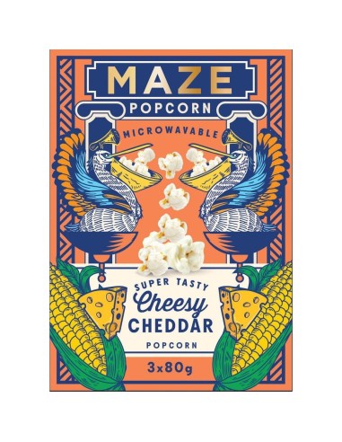 Palomitas de maíz con queso cheddar y laberinto