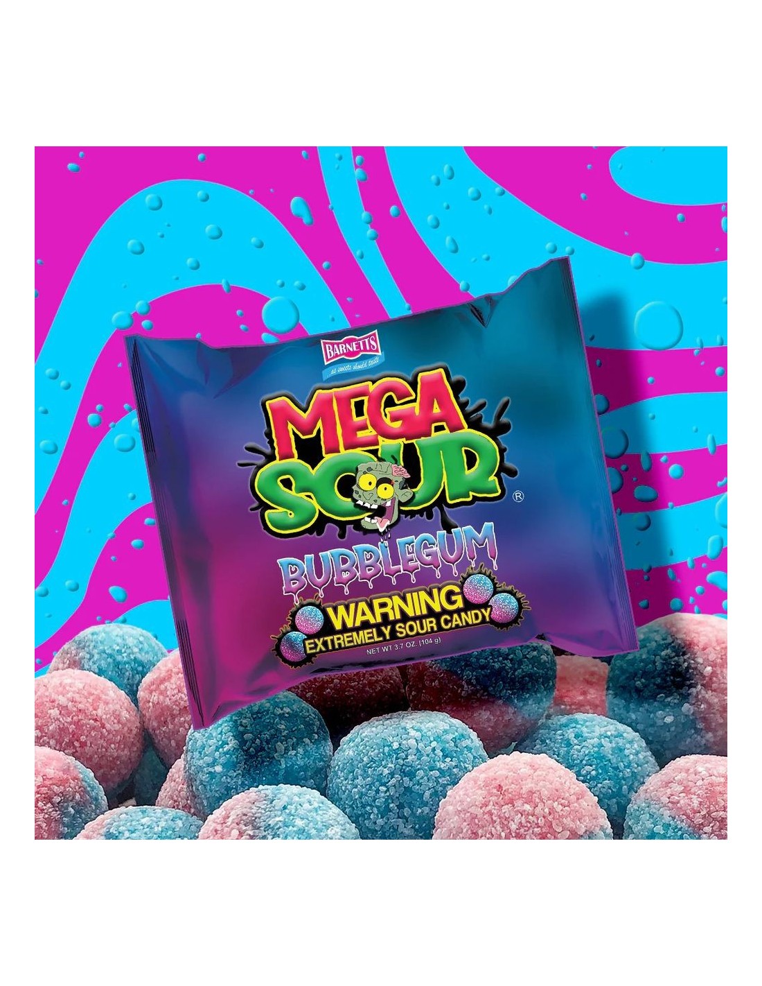Pops Azul Chicle Compra el chicle Barnetts Mega Sour - Caramelo ácido | Pop's America