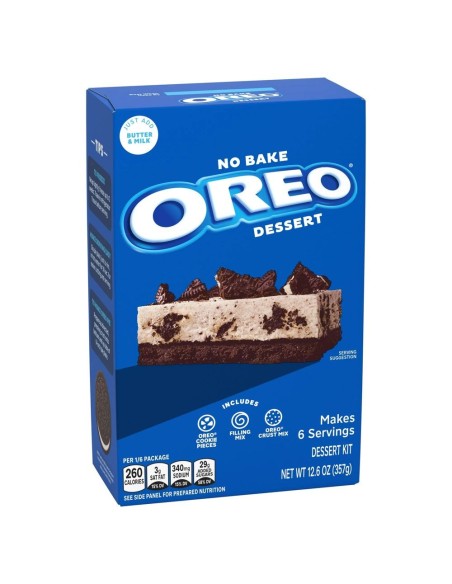 Jell-O No Bake Oreo Dessert Kit with Filling Mix, Crust Mix & Cookie Pieces