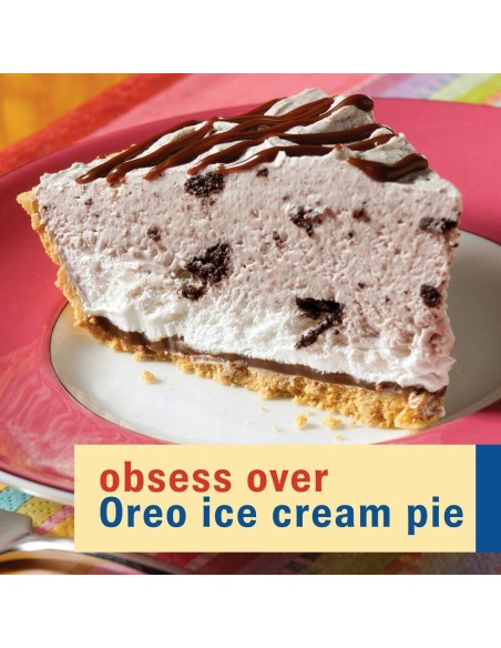 Pudín instantáneo Jell-O y relleno para tartas con sabor a galletas Oreo y crema.