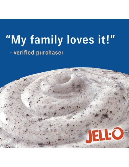 Pudín instantáneo Jell-O y relleno para tartas con sabor a galletas Oreo y crema.