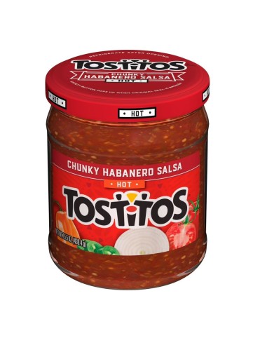Salsa picante de habanero con trozos de Tostitos