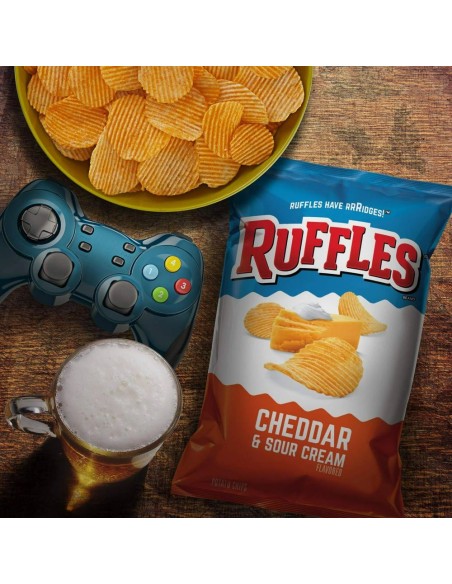 Crujientes Ruffles de Cheddar y Crema Agria 184 g
