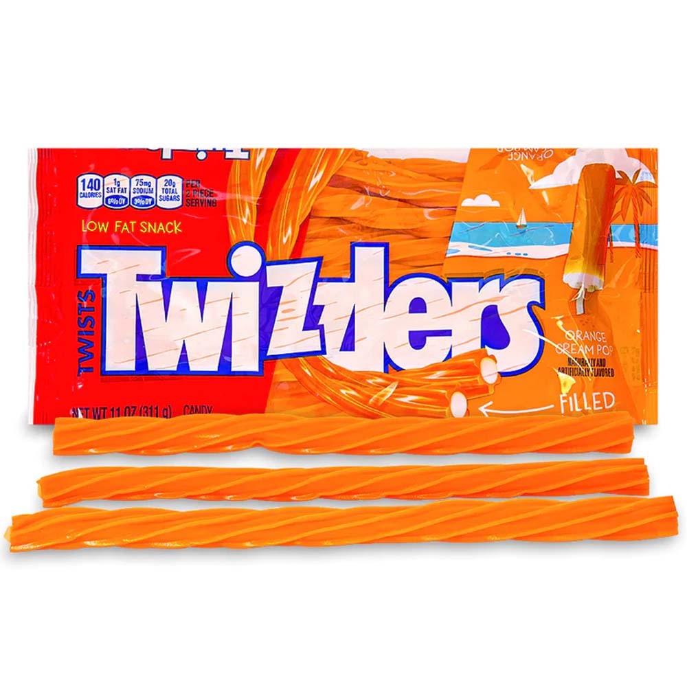 Twizzlers Twists rellenos de pop de crema de naranja