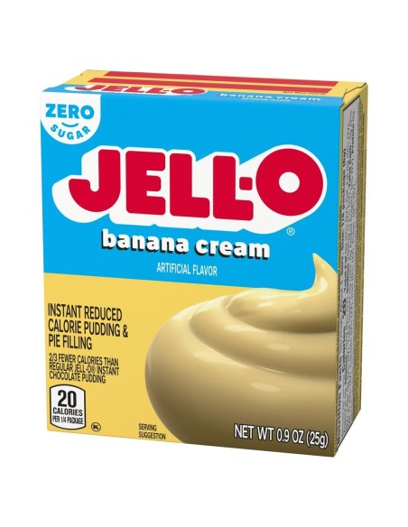 Pudín instantáneo y relleno para tartas Jell-O sabor crema de plátano sin azúcar