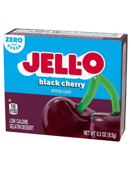 Gelatina Jell-O al gusto di ciliegia nera, senza zucchero