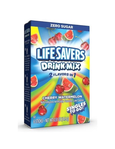 Mezcla para bebida Lifesavers sabor cereza y sandía