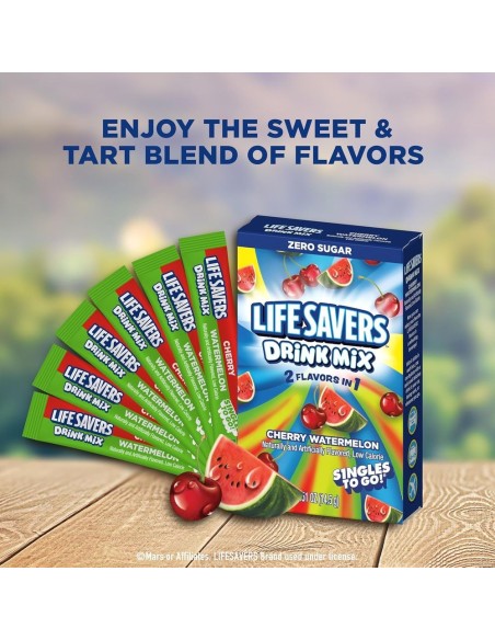 Mezcla para bebida Lifesavers sabor cereza y sandía