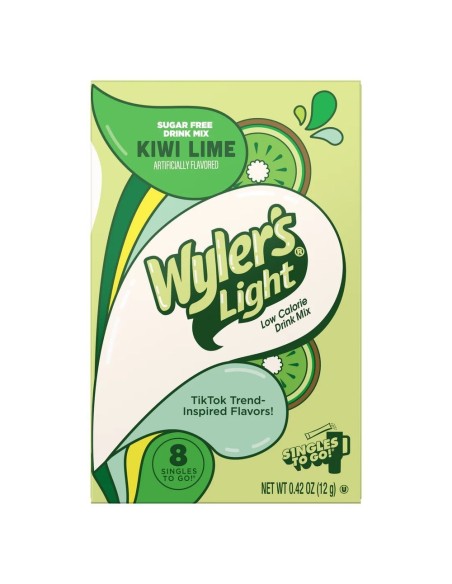Bebidas individuales ligeras para llevar de Wyler, sabor kiwi y lima