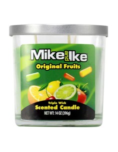 Mike and Ike Original Fruits Triple Wick Scented Candle 396g