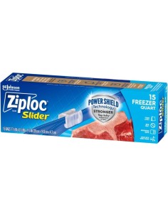 Boîte 15 Sacs Congélation Ziploc Slider Freezer Quart (Format Moyen)