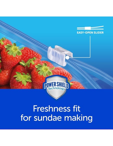 Boîte 15 Sacs Congélation Ziploc Slider Freezer Quart (Format Moyen)