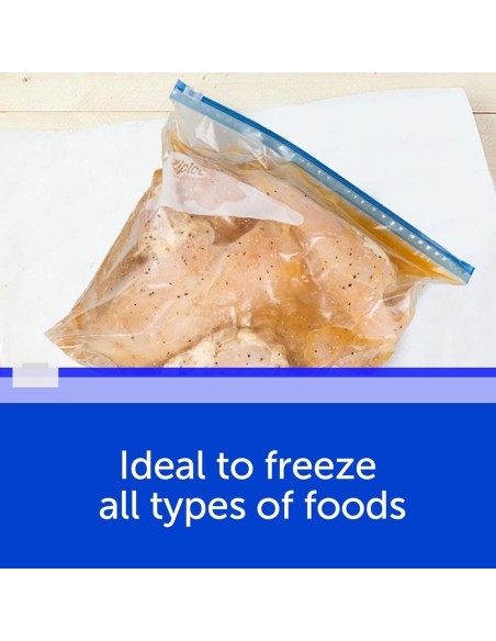 Boîte 15 Sacs Congélation Ziploc Slider Freezer Quart (Format Moyen)