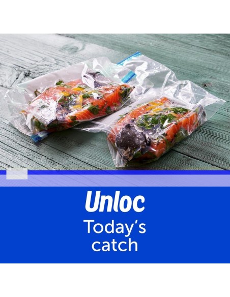 Boîte 15 Sacs Congélation Ziploc Slider Freezer Quart (Format Moyen)
