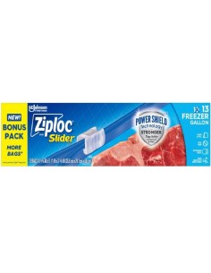 Boîte 13 Sacs Congélation Ziploc Slider Freezer Gallon (Grand Format)