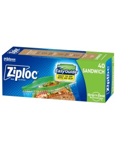 Boîte 40 Sacs à Sandwich Ziploc Sandwich Bags Grip 'n Seal