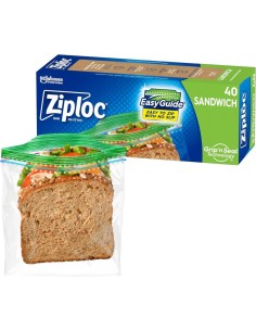 Boîte 40 Sacs à Sandwich Ziploc Sandwich Bags Grip 'n Seal 2