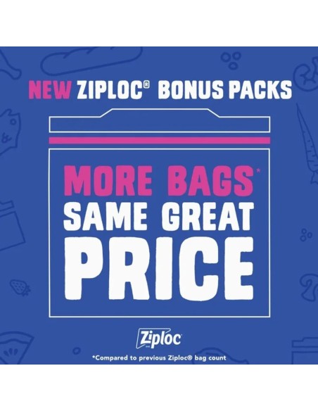 Boîte 40 Sacs à Sandwich Ziploc Sandwich Bags Grip 'n Seal