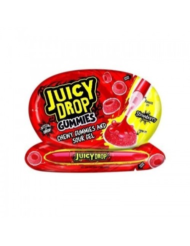 Gomitas Bazooka Juicy Drop de Gel Ácido con Fresa