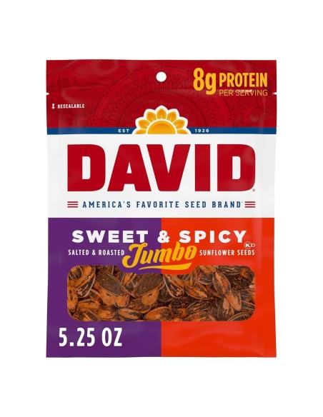 Semillas de girasol gigantes David Seeds, dulces y picantes, 149 g