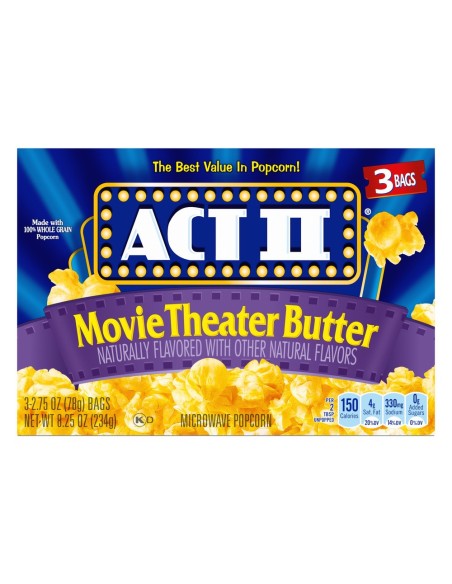 Act II Movie Theater Butter Microwave Popcorn - Box of 3