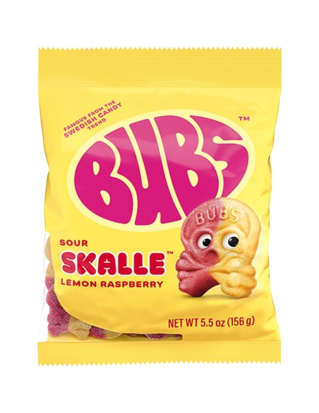 BUBS Sour Skalle Lemon Raspberry 156g - Caramelos versión USA | Pop's America