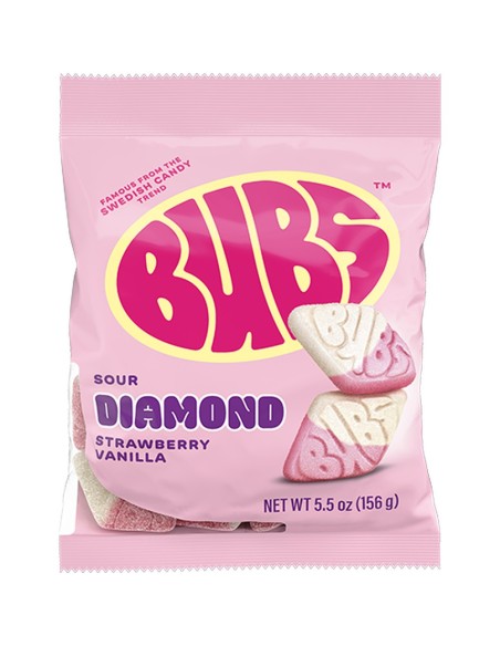 BUBS Sour Diamond Strawberry Vanilla 156g - US Version Candy | Pop's America