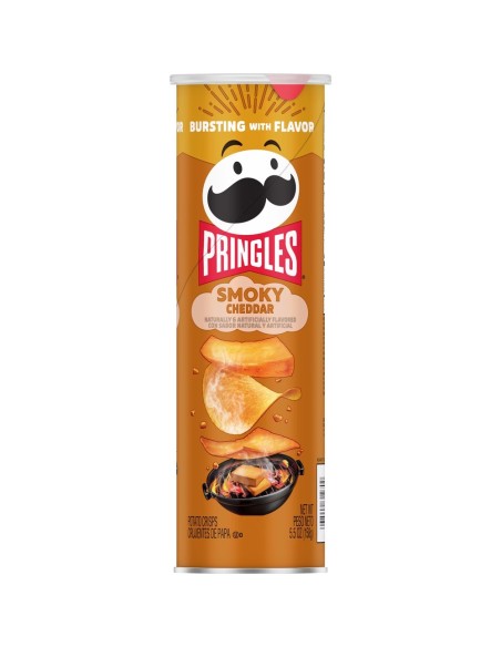 Pringles Smoky Cheddar 158g - Smoky Cheddar Crisps USA | Pop's America