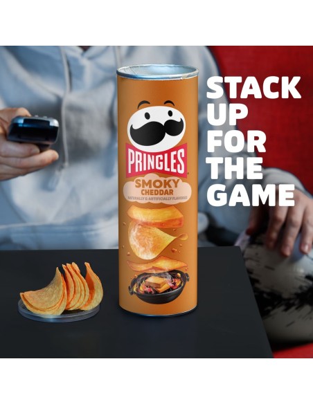Pringles Smoky Cheddar 158g - Smoky Cheddar Crisps USA | Pop's America
