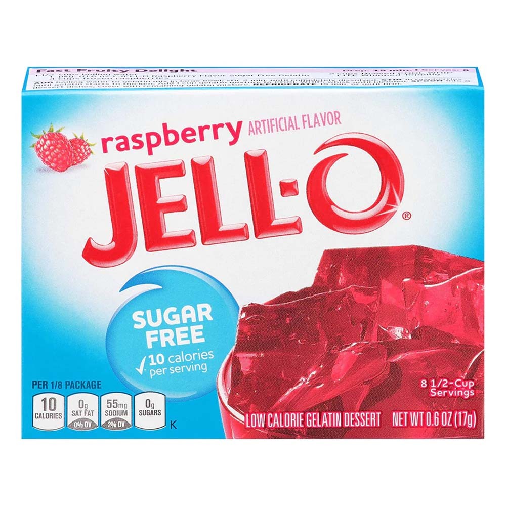 Jell-O Gelatina De Frambuesa Sin Azúcar