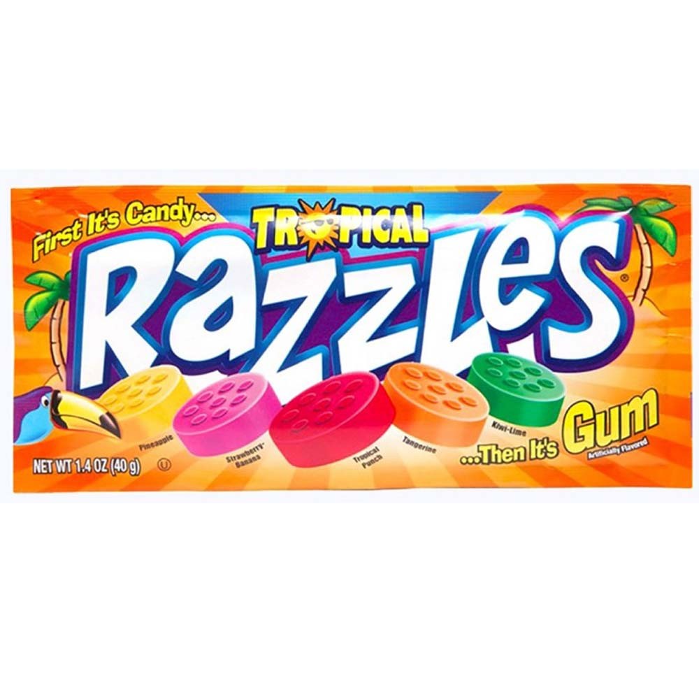 Tropical Razzles Candy Gum
