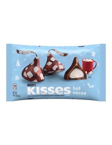Chocolate caliente con besos navideños de Hershey