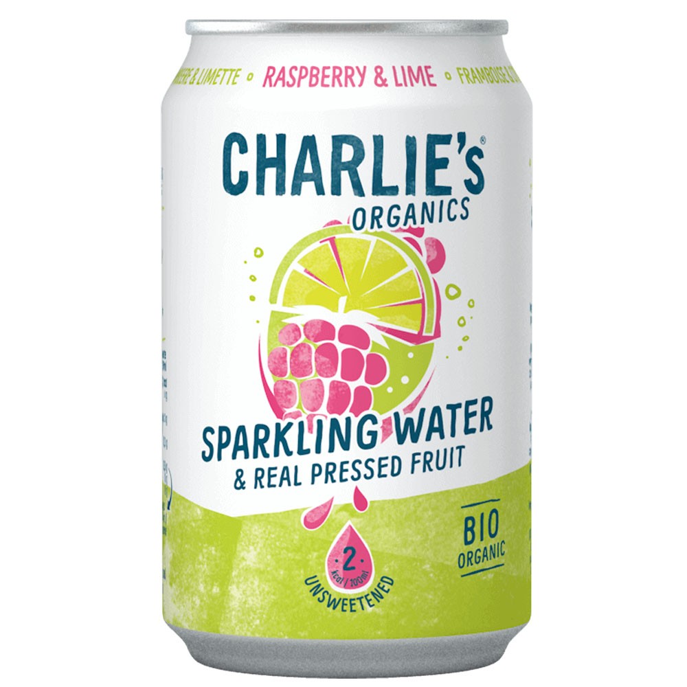 Charlie's Organics Sparkling Water Raspberry & Lime