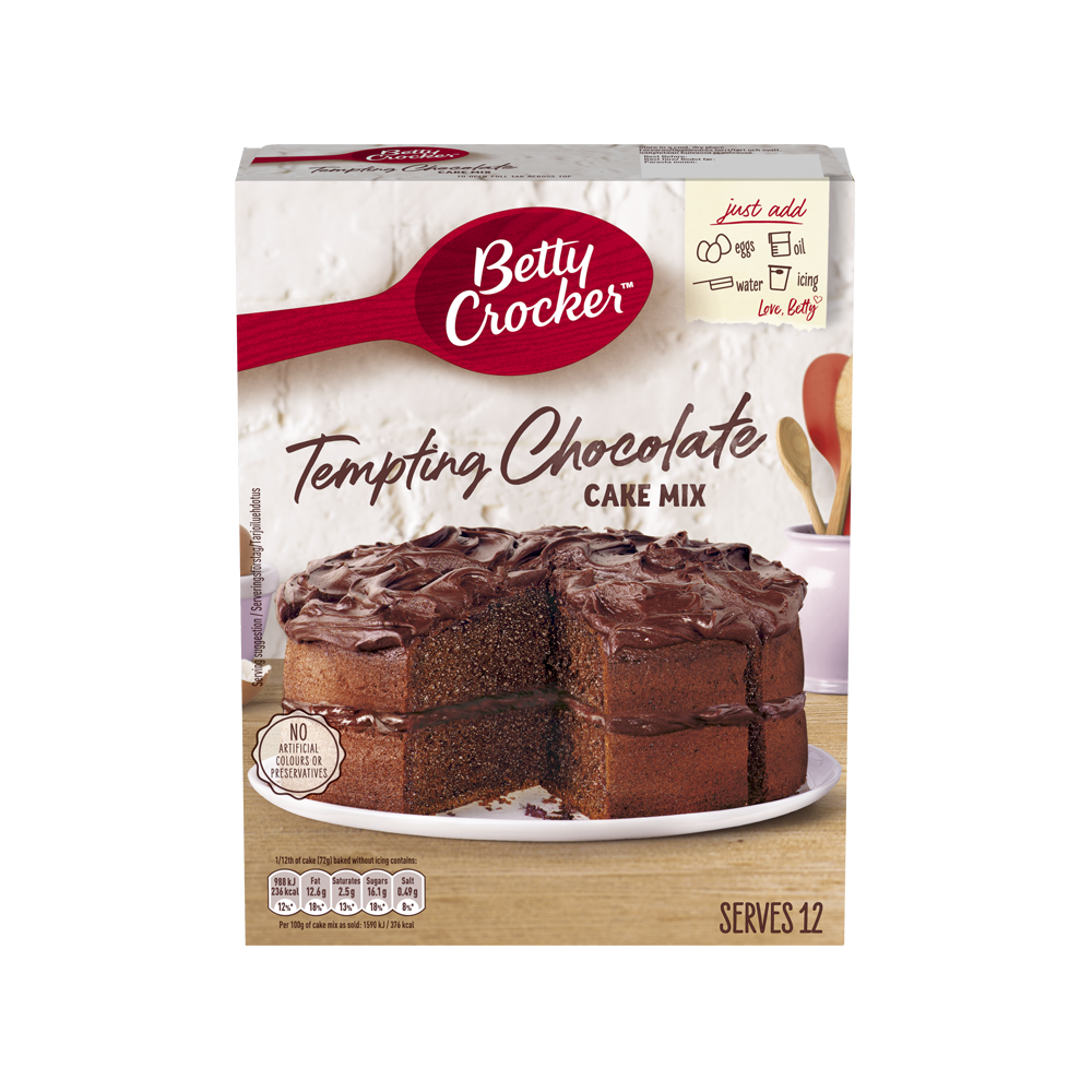 Mezcla tentadora para pastel de chocolate Betty Crocker