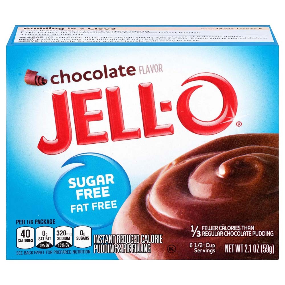 Budino istantaneo al cioccolato Jell-O senza zucchero 39g