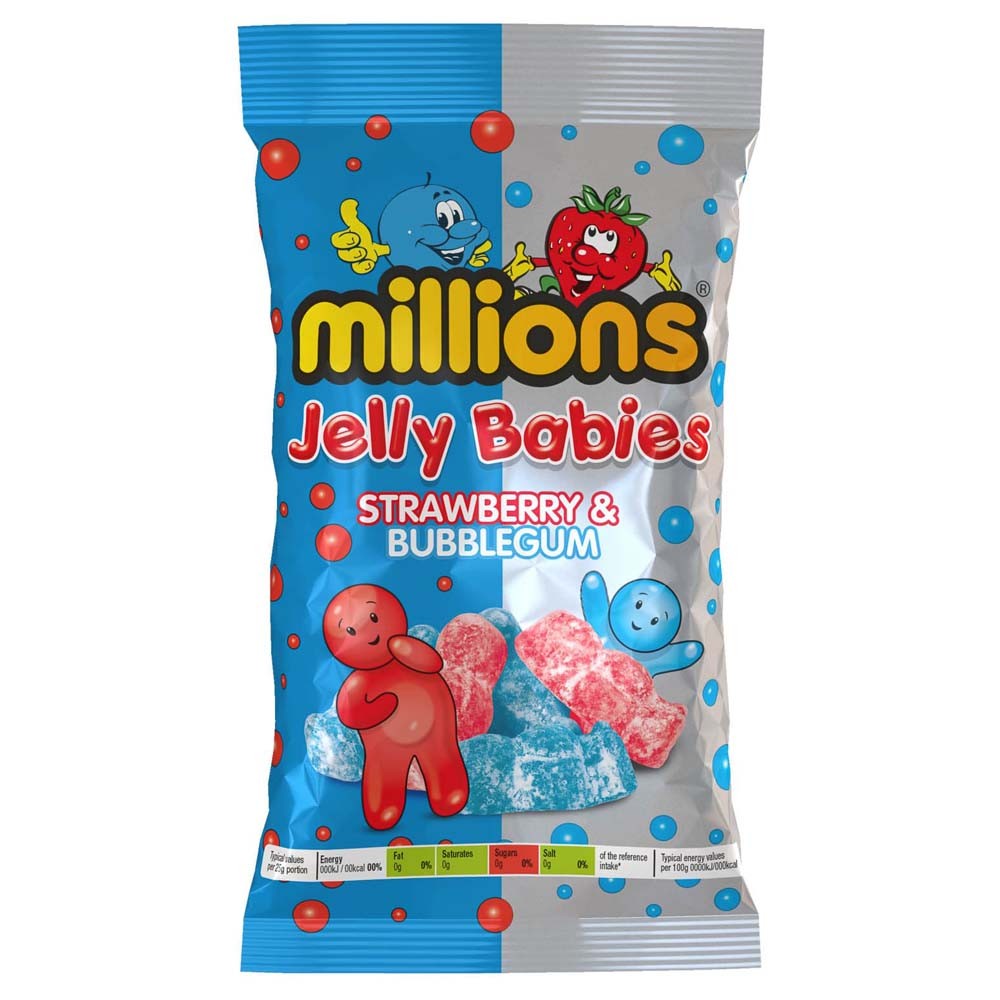 Milioni di Jelly Babies fragole e gomme da masticare