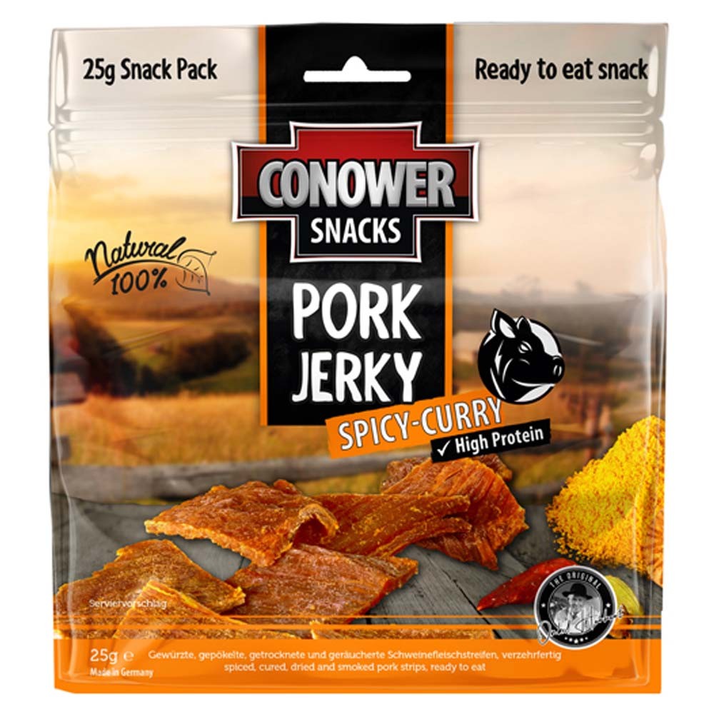 Conower Snacks Porc Jerky Spicy Curry 25g