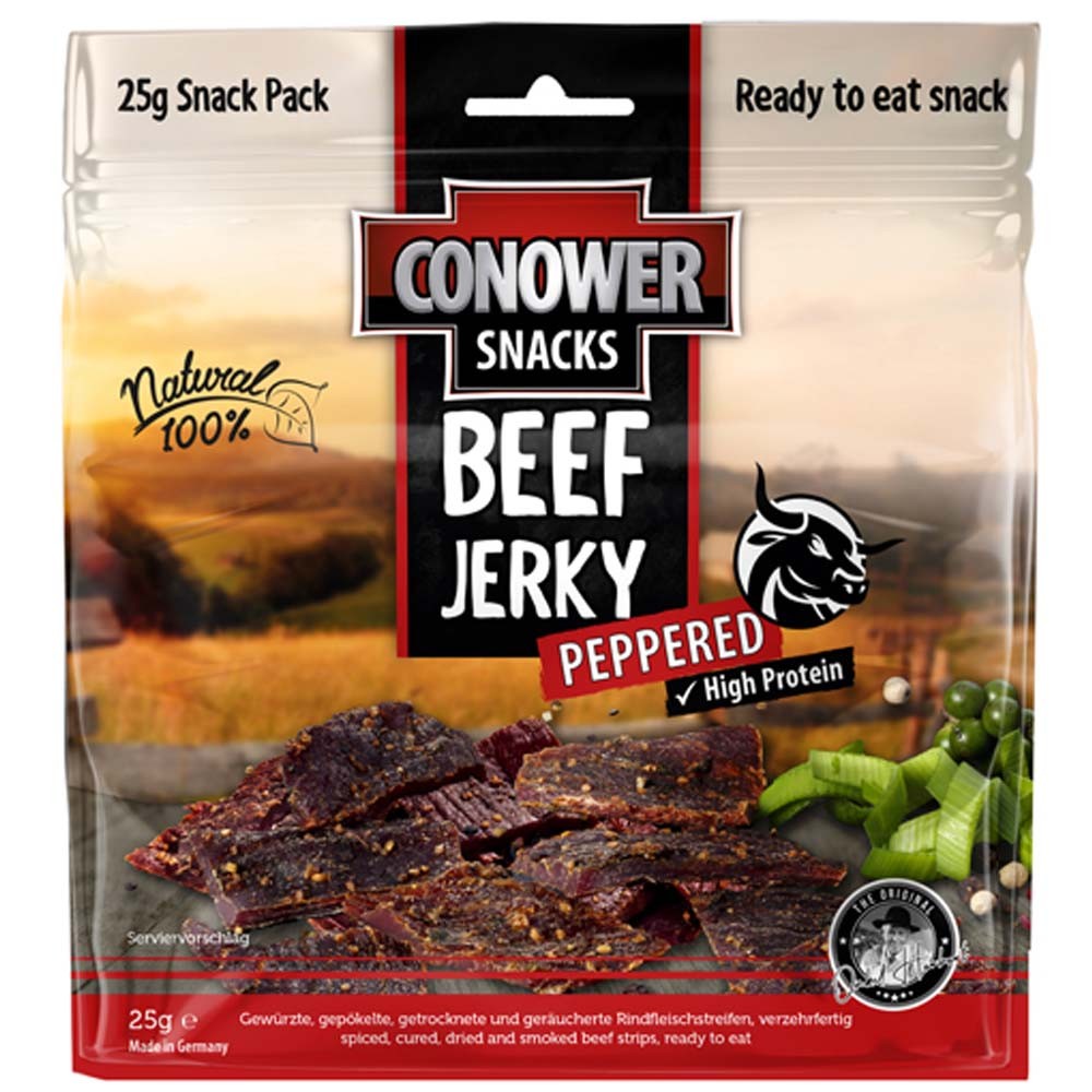 Conower Snacks Beef Jerky Peppered 25g