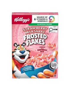 Batido de fresa con copos escarchados de Kellogg's