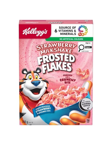 Batido de fresa con copos escarchados de Kellogg's