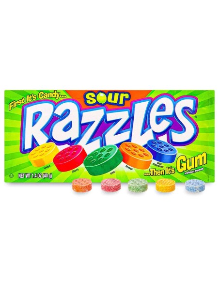 Chicle de caramelo Sour Razzles