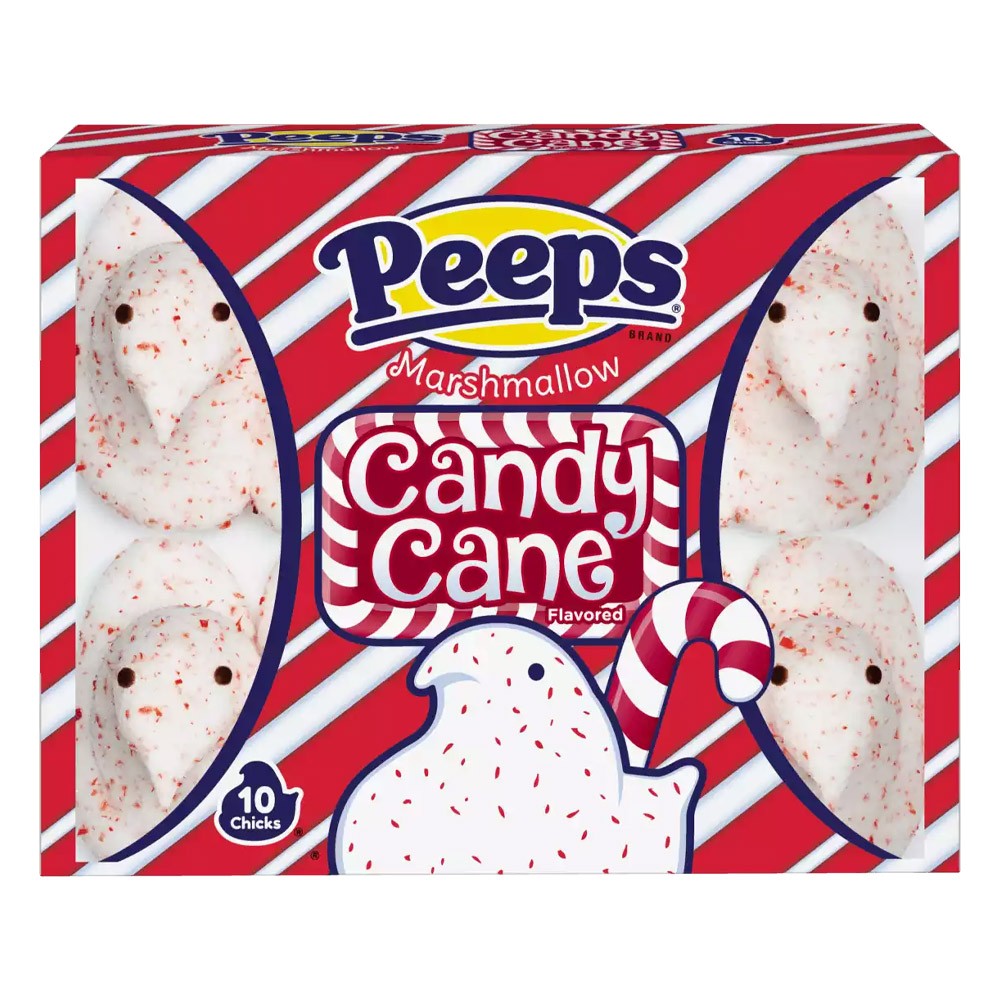 Peeps Marshmallow Candy Cane Chicks x10