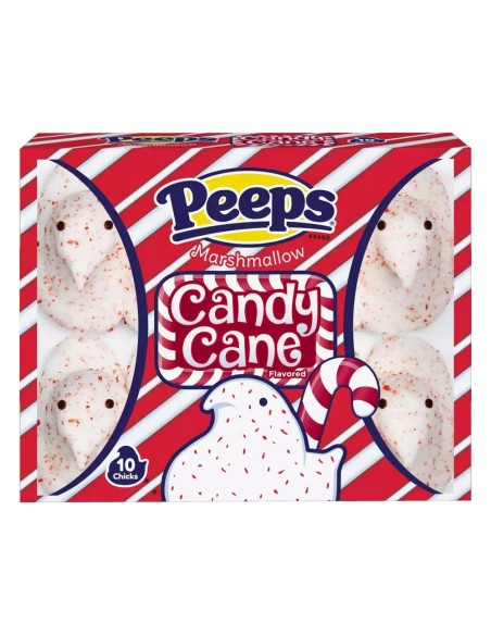 Peeps Marshmallow Candy Cane Chicks x10