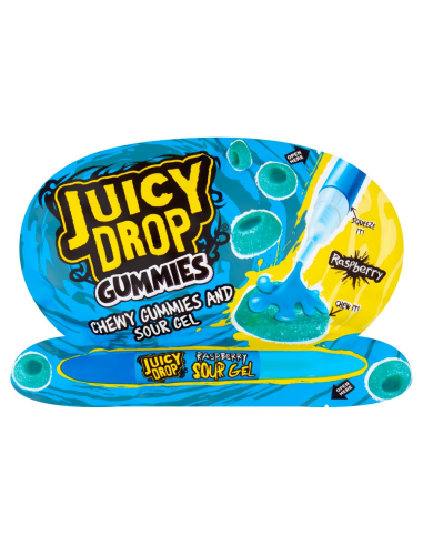 Gomitas Bazooka Juicy Drop de Gel Ácido con Frambuesa