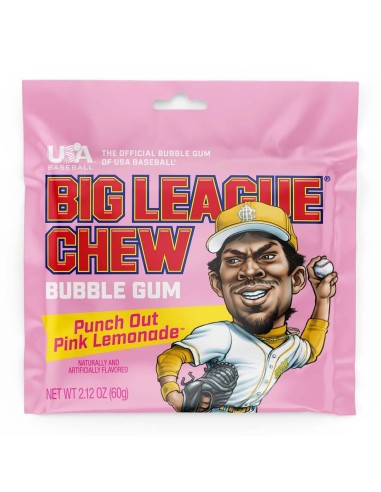 Chicle de la Liga Mayor Chew Bubble Gum Punch Out Pink Lemonade