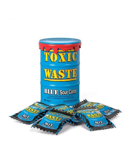 Caramelle acide blu di rifiuti tossici