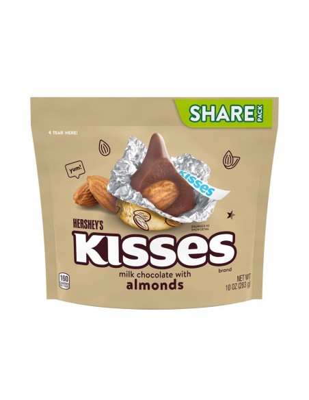 Paquete para compartir de chocolate con leche y almendras Hershey's Kisses