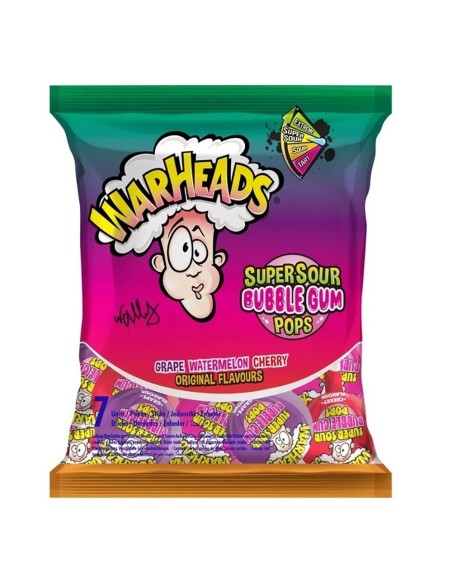 Warheads Super Sour Bubble Gum Pops
